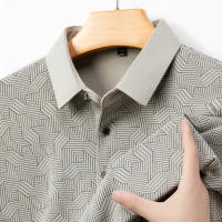Camisa Polo Para Hombre Casual Larga Con Insignia Color Sólido Moda Transpirable Cómoda Versátil Top Para Negocios - details 4