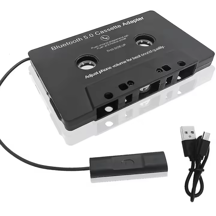 Cassette universal Bluetooth 5,0 Adaptador convertidor Coche Cinta para aux Estéreo Música adaptador cassette - 1