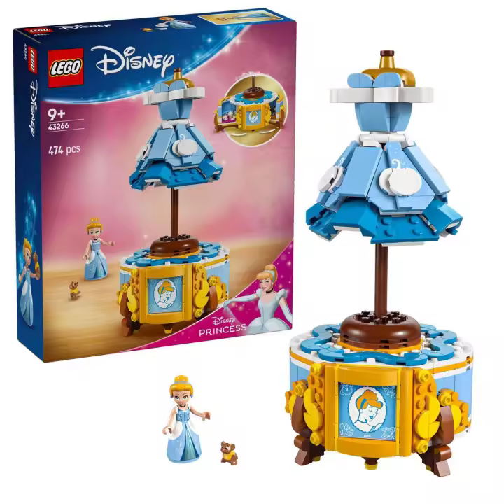 LEGO 43266 Disney Princess Traje de Cenicienta, Minipersonaje, Divertido Kit de Construcción para Peques, Set Creativo de Juego Simbólico para Niños, Niñas y Fans de la Moda - 1