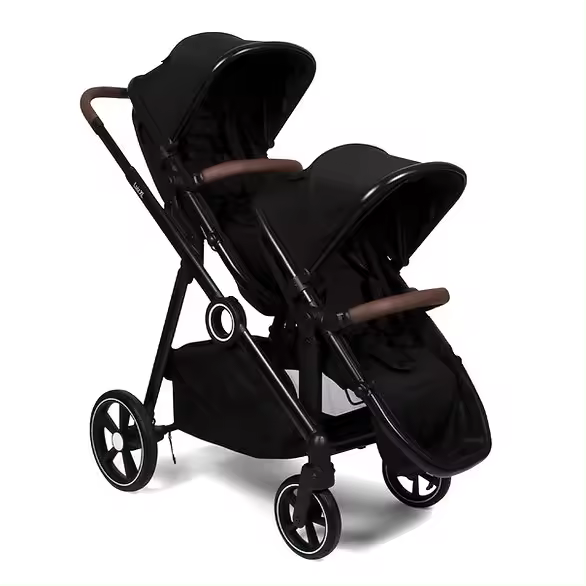 Carrinho de passeio para gémeos Luiz XL Black Baninni - 1