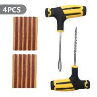 Kit De Reparación De Neumáticos Para Coche Con Herramienta De Estriado Y Tiras De Goma Set De Reparación De Agujeros Sin Pegamento Para Automóviles Y Motocicletas - details 5