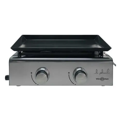 Plancha gas VITROKITCHEN acero inoxidable 2 fuegos PG210IB - 1