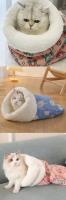 Cama De Invierno Para Mascotas Con Bolsillo Cálido De Lana Gruesa Y Suave Nido Para Gatos Con Agujero Para Dormir Eco-amigable - details 1