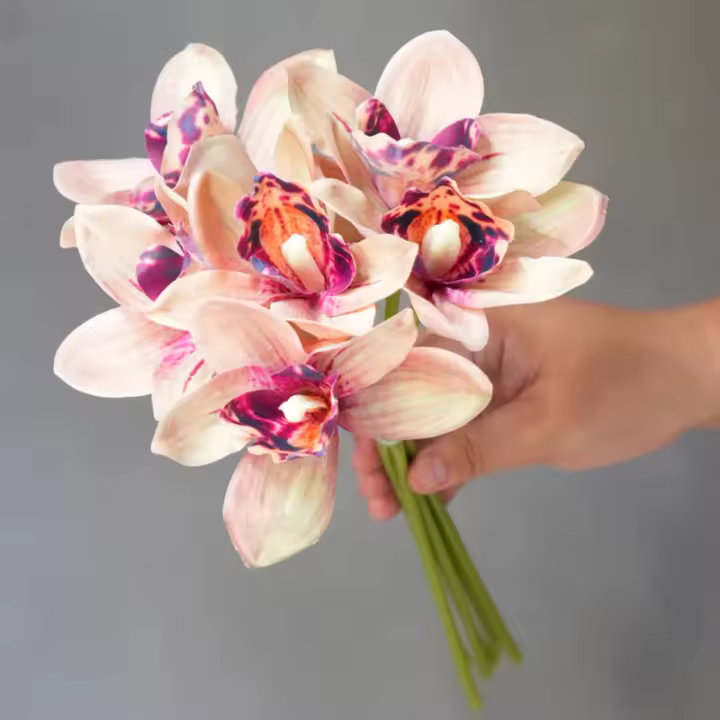 6pcs Vajillas De Orquídea Mariposa Para Decoración De Hogar Bodas Y Navidad Flores Artificiales Para Regalos De Christmas - 1