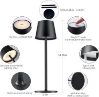 Lámpara De Escritorio LED Táctil Recargable 3 Colores Ajustable Para Dormitorio Sala De Estar Bar Comida Lectura Iluminación - details 1