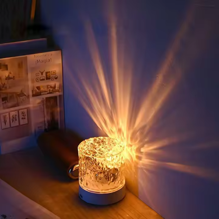 Lámpara De Mesa LED Cristal Proyector De Luz De Rosa Táctil Ajustable En 3 Colores Romántico Atmosfera De Diamante Luz Nocturna USB - 1