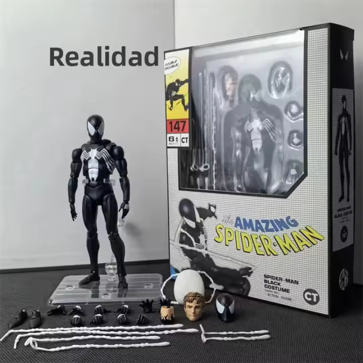 Figura De Acción Spiderman Venom Symbiotic Mafex 147 S.H.figuarts 6 Pulgadas Juguete Modelo Regalo Para Fans De Películas Y Series - 1