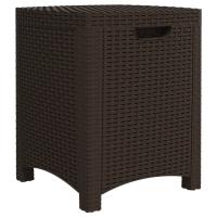 vidaXL Caja de almacenaje de jardín ratán PP marrón 39x39x46 cm - details 1