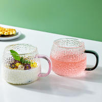 Taza De Café Con Patrón De Martillo 400ml Vidrio Resistente Al Calor Con Asa Para Bebidas Como Jugo Y Té Uso Doméstico Y Fiesta - details 1