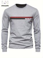 Camiseta De Algodón Puro 100% Para Hombre Estampado De PARIS Cuello Redondo Manga Larga Cómoda Y Casual Para El Verano - details 12