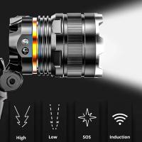 Linterna Frontal LED XHP50 Con Sensor Recargable Impermeable Para Pesca Buscaminas Camping Luz De Mano Con Zoom Y Modos De Interruptor Alto/Medio/Bajo - details 6