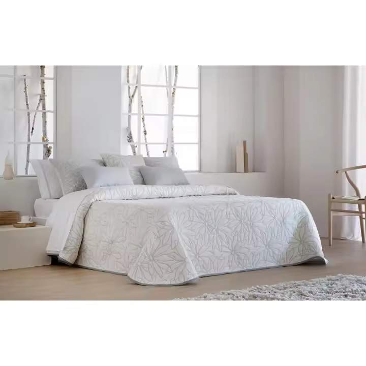 JVR - COLCHA TIPO 10 modelo NENUFAR - Tejido Jacquard Pique - Fabricado en España - Cama 90/105/135/150/160/180 - 1