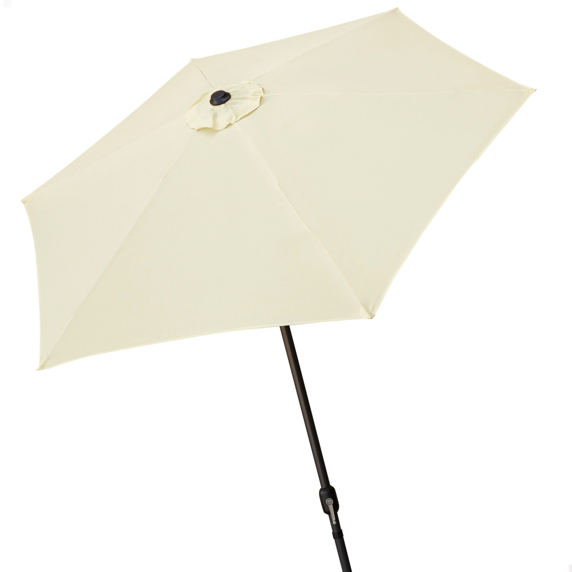 Aktive - Sombrilla jardín Ø250 cm, sombrilla grande antiviento, forma hexagonal, verde, gris o blanco, tejido poliéster reforzado 150 gr, estructura aluminio, 6 varillas, mástil Ø34 mm, sistema manivela, resistente, ventilación superior, parasol terraza