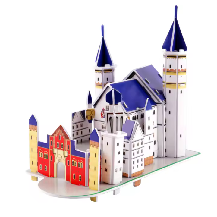 DAM. Puzle 3D de cartón del castillo de Neuschwanstein en Alemania. 31 piezas. 18x9x15cm. - 1