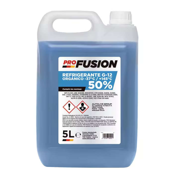 ProFusion Anticongelante Refrigerante Coche Azul 50% G12 -37ºC +145ºC 5L - 1