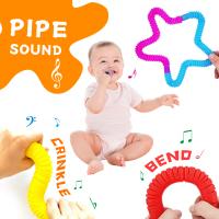 Juego De 3/24 Tubos Telescopios Flexibles De Plástico Colorido Para Niños Y Adultos Juguetes De Descomposición Para Aliviar El Estrés - details 4