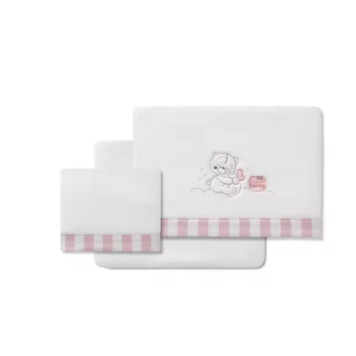 Interbaby Sabanas Minicuna invierno Coralina  50 X 80 Sabanas Bebe - (bajera+encimera+funda almohada) Honey Bear - 1