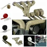 Cinta Térmica De Fibra De Vidrio Para Moto 5M Roll Protección Contra Calor Para Escape Tubo De Cabeza Con Cordones De Acero Inoxidable - details 3