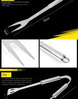 Set De Herramientas Para Parrilla Portátil 9 Piezas Incluye Spatula Clip Skewer Con Bolsa De Almacenamiento Para Barbacoa Al Aire Libre - details 3