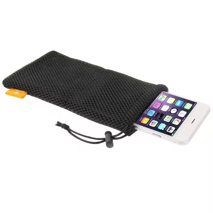 DFV mobile - Funda de Malla Nylon con Cierre por Lazo para MOVIC F6005 (2020) - Negra - 1