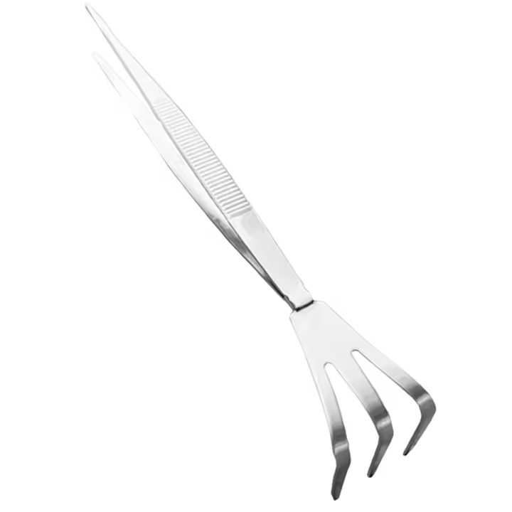 Rake De Acero Inoxidable Para Raíces De Bonsái Con 3 Puntas Herramienta De Jardinería Para Transplantación Y Suavizar La Tierra - 1
