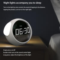 Reloj De Alarma Para Niños Con Luz Nocturna Y Control De Voz Reloj Digital LED Multifuncional Con Expresión Luminosa Y Función De Sonno - details 5