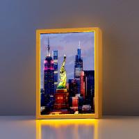 Lámpara De Pared LED De Dibujo De Ciudad Nueva York Fotografía Marco Luz Nocturna Regalo Para Amigos Decoración Del Hogar Luz De Mesa Lámpara De Luna - details 7