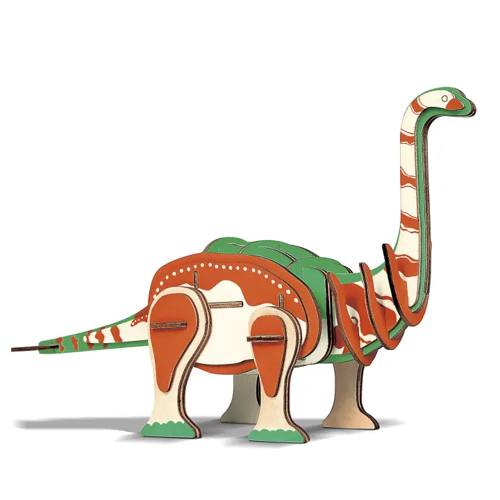 DAM. Puzzle 3D XL madera Brontosaurio 41 piezas.. 34,2x9,2x18,2 cm. 34x9x18cm. - 1