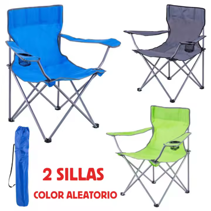 LILI HOME Pack de 2 Sillas Plegables en Color Negro con Respaldo - Metal y PVC - 80 x 48 x 44 cm Gracias a su diseño funcional y moderno, son perfectas para el hogar, la oficina, eventos o reuniones. - 1