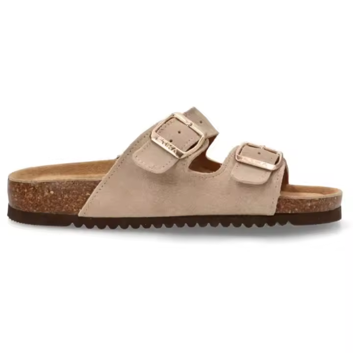 Etika sandalia pala con hebillas para mujer 10015 color arena - 1
