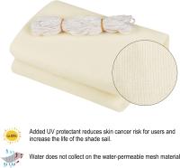 Vela De Sombra Rectangular Impermeable Anti 93% UV Resistente Al Agua Protección Contra El Viento Poliéster con Protección UV para Jardín Terraza Camping, Beige, 3x5M - details 4