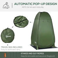 Outsunny Tienda de Campaña Instantánea Pop-Up Tienda de Ducha Camping Portátil con Gancho Bolsillo Bolsa de Transporte y UV 20+ para Baño Vestuario Cambiador 126x124x189 cm Verde Oliva - details 4