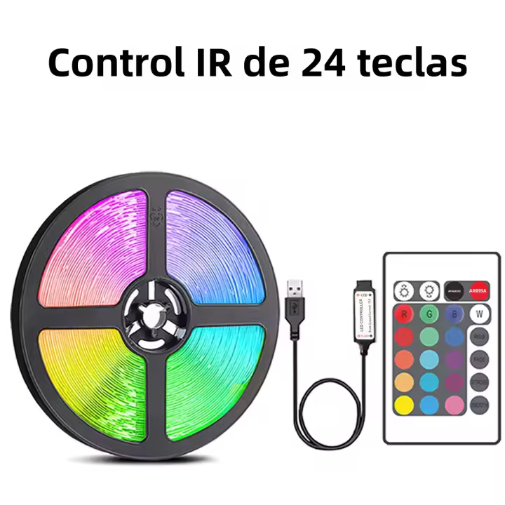 Tiras LED RGB De 10m Y 20m Con Control Remoto De 44 Teclas Para Decoración De Habitaciones Dormitorios Y Fiestas Luz De Pared Y TV - 1