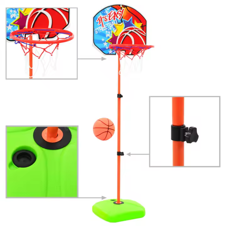 vidaXL Canasta de baloncesto y balón para niños - 1