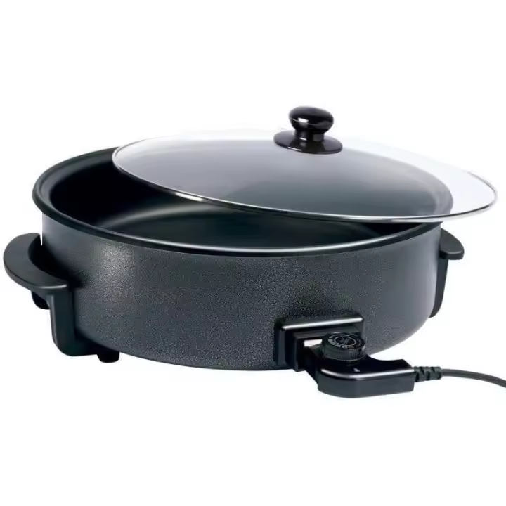 PAELLERA ELECTRICA SARTEN ELECTRICA TAMAÑO 42CM PROFUNDIDAD 7CM 1500W ANTIADHERENTE TERMOSTATO INDICADOR LED - 1