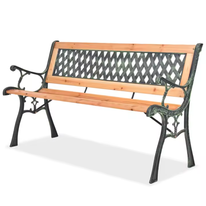 vidaXL Banco de jardín de madera 122 cm - 1