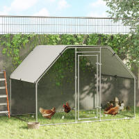 PawHut Gallinero de Exterior Jaula con Cerradura para Aves de Corral de Metal Galvanizado y Cubierta Oxford - details 1