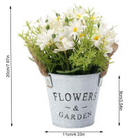 Maceta De Flores Artificiales Estilo Vintage Para Decoración De Oficina Y Hogar Rosa Roja Flor Artificial Potted Plant - details 10
