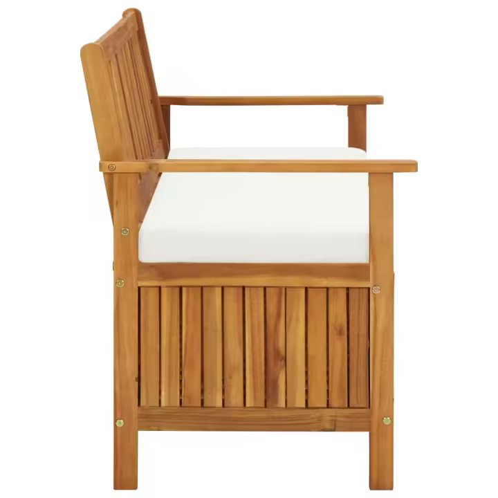vidaXL Banco de almacenaje de jardín madera maciza acacia 120x63x84 cm - 1