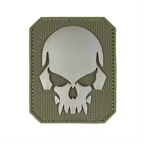 Parche táctico con velcro  PVC calavera equipo SEAL -  6 x 7,5 cm - 1