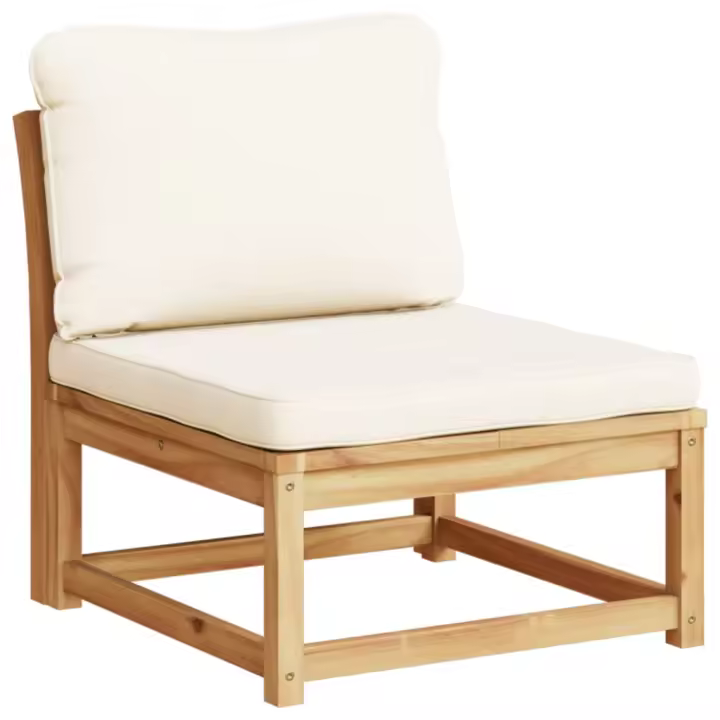 vidaXL Sofá de jardín con cojines madera maciza acacia Crema, Gris oscuro, Conjunto Terraza Muebles Jardín Exterior Juego de Muebles de jardín Mueble Jardín Exterior Muebles de Salon Exterior - 1