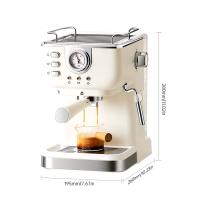 Máquina de café （BLANCO）Espresso de acero inoxidable, vaporizador de leche, Varita de vapor 2 en 1, 1050W, semiautomática, 20 Bar - details 0