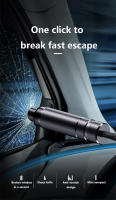 Martillo De Seguridad Para Coche Herramienta De Emergencia Para Romper Ventanas Y Cortar Correas De Seguridad Aluminio Lifesaving - details 0