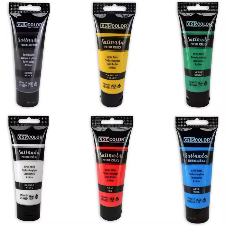 Criscolor Pintura Acrílica Colores Surtido 75ml 6PCS - 1
