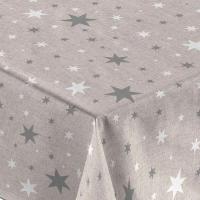 Mantel Hulehule Tex - Resinado Teflón Estampado Estrellas Gris y Blanco Antimanchas Impermeable Fácil de Limpiar - STARS - details 0