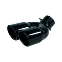 Pipas De Escape Doble Barrelo De Coche Universal 63mm Negro Titanio Acero Inoxidable Accesorios De Coche Entrada Trasera - details 3