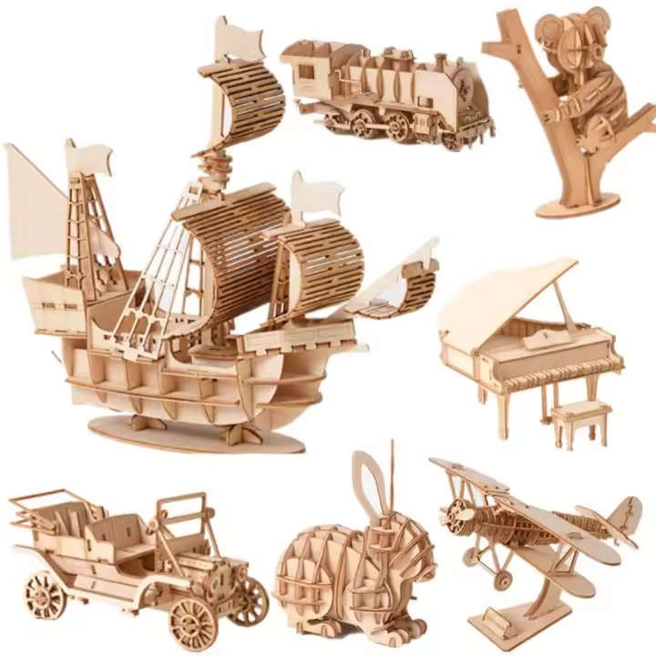 Puzzle 3D De Madera DIY Juguete Mecánico De Armar Modelo De Barco Juego De Construcción Regalo De Navidad Para Adultos - 1