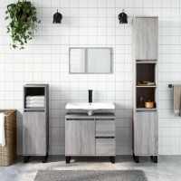 vidaXL Armario de baño madera contrachapada 65x33x60 cm en color Roble Sonoma/Madera antigua/Blanco y más | almacenamiento funcional diseño moderno para baño dormitorio sala - details 4
