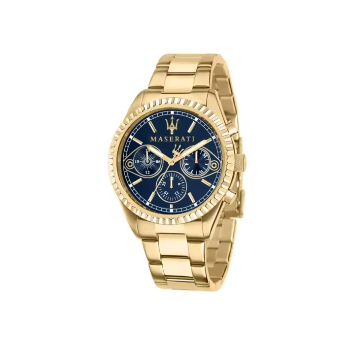 Maserati Reloj Hombre Competizione 43mm Mlt Blue Dial Br Yg Acero 10 Atm - 1