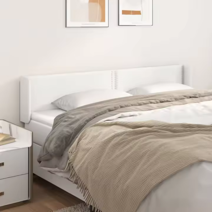 vidaXL Cabecero de cuero sintético blanco 203x16x78/88 cm - 1